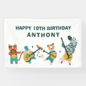 Muzikale Dieren Verjaardag Spandoek (Horizontaal)