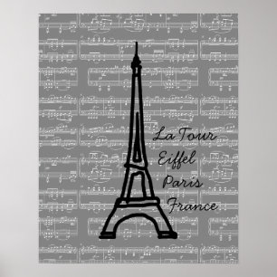 muzikale Eiffeltoren Parijs Poster