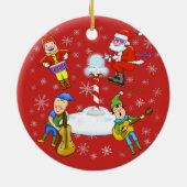 Muzikale Elfen Kerstband Kerst Ornament (Achterkant)
