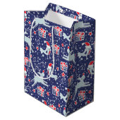 Muzikale gepersonaliseerde kerstcadeauzakken medium cadeauzakje (Achterkant Gekanteld)