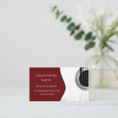 Muzikale gitaarlessen QR code rood Visitekaartje (Staand voorkant)