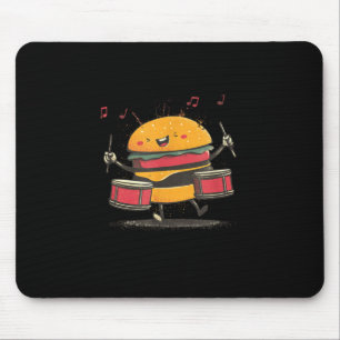 Muzikale Hamburger met Drums voor Hamburgerliefheb Muismat