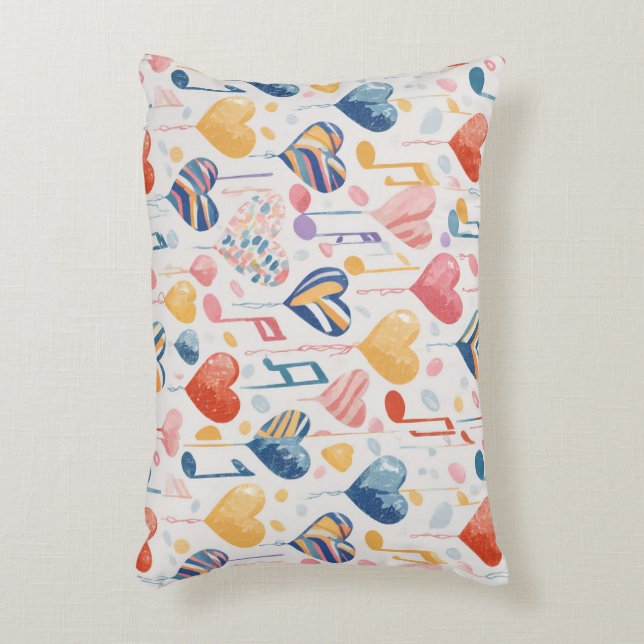 Muzikale harten accent kussen (Voorkant(Verticaal))