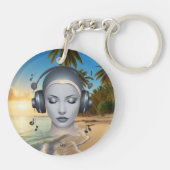Muzikale hoofdtelefoon sleutelhanger (Achterkant)