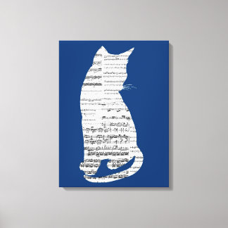Muzikale Kat Canvas Afdruk