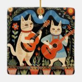 Muzikale Katten Folk Art Keramisch Ornament (Achterkant)