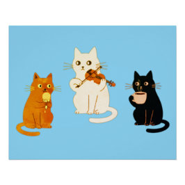 Muzikale Katten Perfect Poster