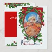 MUZIKALE KERSTENGEL FEESTDAGENKAART (Voorkant / Achterkant)