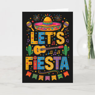 Muzikale Laten we feest Sombrero Grappige Gitaar C Kaart