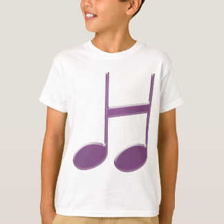 Muzikale Letter H – Paarse Achtste Noot Ontwerp T-shirt