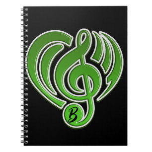 Muzikale Liefde Groene Hart Muzieknoot DJ Notitieboek