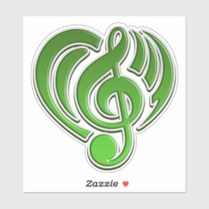 Muzikale Liefde Groene Hart Muzieknote DJ Sticker