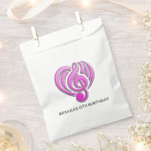Muzikale Liefde Roze Hart Muzieknoot DJ Bedankzakje