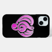 Muzikale liefde roze hart muzieknoot DJ trillingen Case-Mate iPhone Case (Achterkant (horizontaal))