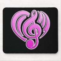 Muzikale liefde roze hart muzieknoot DJ trillingen