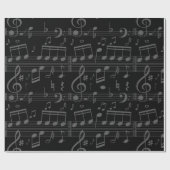 Muzikale muziek van Black muzieknoten Cadeaupapier (Vlak)