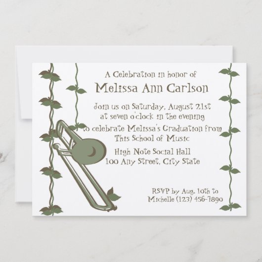 Muzikale Natuur/trombone Kaart (Voorkant)