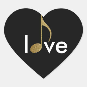 muzikale noot liefhebber hart sticker