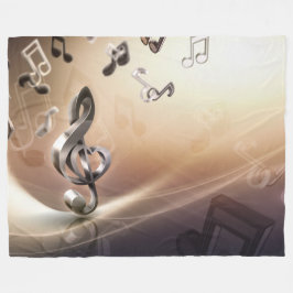 Muzikale Noten Artistiek Melodie Ontwerp Fleece Deken