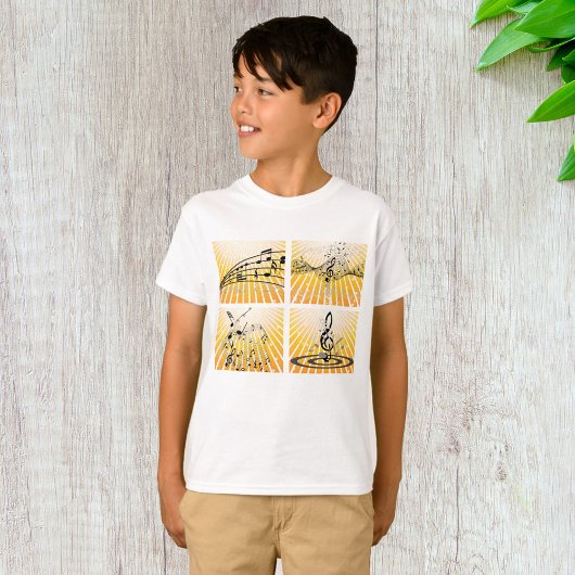 Muzikale Noten Barsten Abstract Uit T-shirt