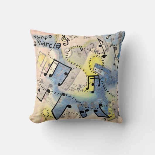 Muzikale noten gooien kussen (Voorkant)
