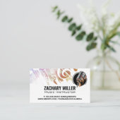 Muzikale noten Hand Holding Microphone Logo Visitekaartje (Staand voorkant)