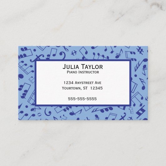 Muzikale noten Muziekdocent Composer Visitekaartje (Voorkant)