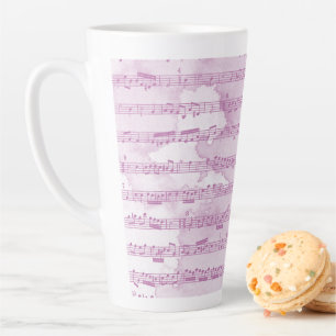 Muzikale noten waterverf latte mok