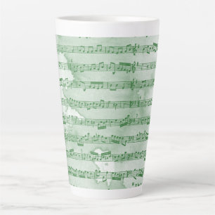 Muzikale noten waterverf latte mok