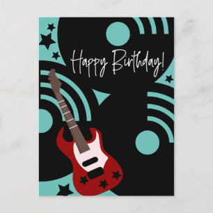 Muzikale Rockster Elektrische Gitaar Verjaardag Briefkaart