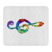 Muzikale sleutel in regenboogkleuren met vioolsleu snijplank (Voorkant)