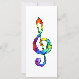 Muzikale sleutel in regenboogkleurige discant sleu kaart