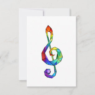 Muzikale sleutel in regenboogkleurige discant sleu save the date