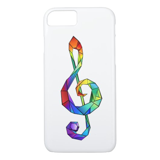 Muzikale sleutel in regenboogkleurige vioolsleutel Case-Mate iPhone case (Achterkant)