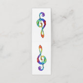 Muzikale sleutel in regenboogkleurige vioolsleutel klantenkaartje (Buitenkant ongevouwen)