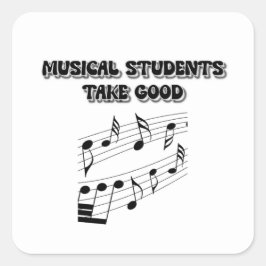Muzikale Studenten Vierkante Sticker