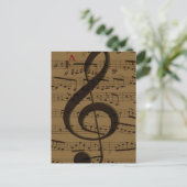 Muzikale Treble Clef Bladmuziek Classic Briefkaart (Staand voorkant)