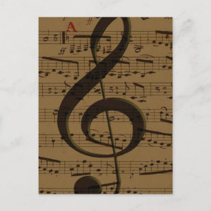 Muzikale Treble Clef Bladmuziek Classic Briefkaart