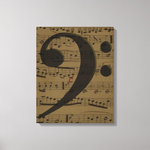 Muzikale Treble Clef Bladmuziek Classic Canvas Afdruk