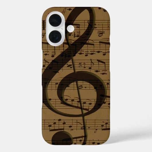 Muzikale Treble Clef Bladmuziek Classic Case-Mate iPhone Case (Achterkant)