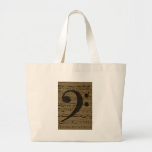 Muzikale Treble Clef Bladmuziek Classic Grote Tote Bag