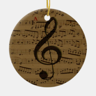 Muzikale Treble Clef Bladmuziek Classic Keramisch Ornament
