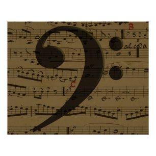 Muzikale Treble Clef Bladmuziek Classic Perfect Poster