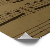 Muzikale Treble Clef Bladmuziek Classic Poster (Hoek)