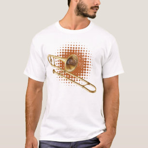 Muzikale trombone trombonist marching band speler t-shirt