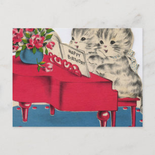 Muzikale Verjaardag Kittens Briefkaart