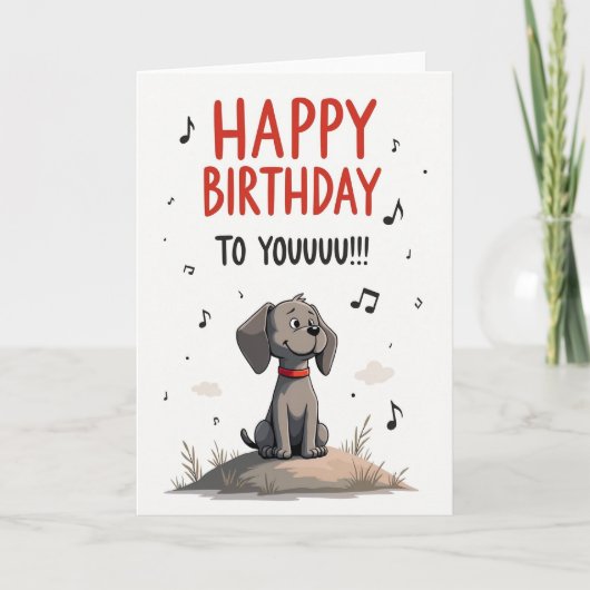 Muzikale Verjaardagskaart voor Honden Kaart (Voorkant)
