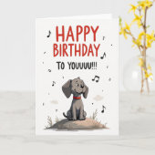 Muzikale Verjaardagskaart voor Honden Kaart (Gele Bloem)