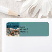 Muzikale Vintage Kerst Carolers Etiket (Insitu)