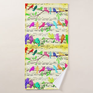 Muzikale Vogels Badhanddoek Set Bad Handdoek